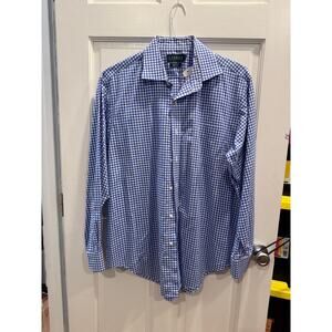 Ralph Lauren Men's Classic fit Shirt Blue White check Cotton Size 16 1/2
